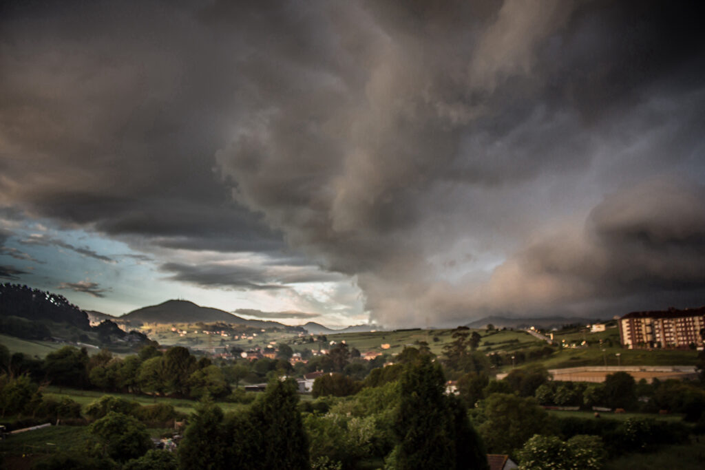hurricane clouds powerful and causing power outages